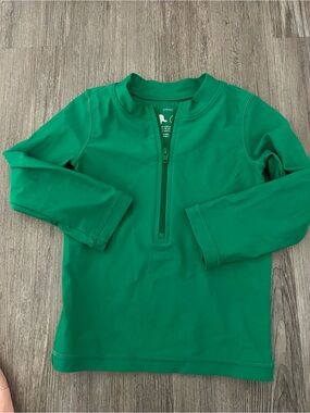 Primary Green Long-Sleeve Zip-Front Rash Guard